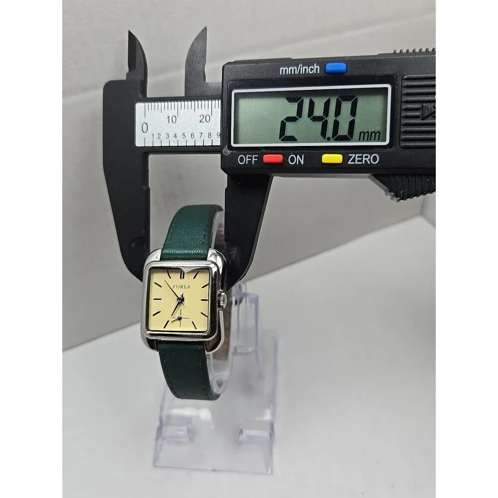 Furla Steel Collection Country Chic Square Watch Small Seconds Green New Battery